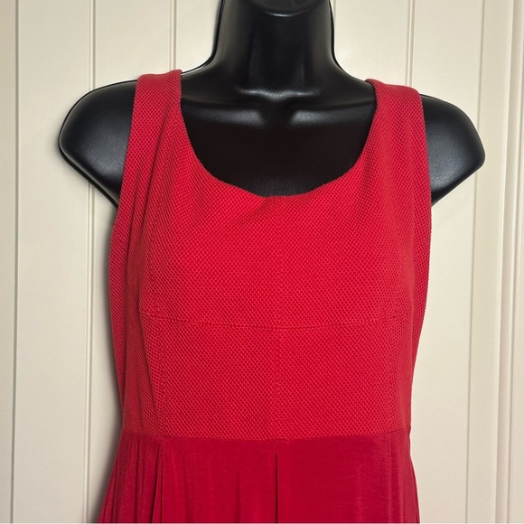 Maeve By Anthropologie Estoria Textured Swing Dress Red Sleeveless Medium GUC - Picture 3 of 16